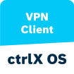 Blue and white app icon displays the word 'VPN Client' at the top and 'ctrlX OS' at the bottom.