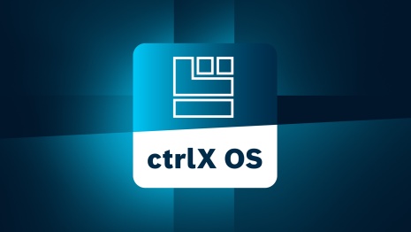 ctrlX OS app icon on a dark blue background.