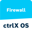 Blue and white app icon displays the word "Firewall" at the top and "ctrlX OS" at the bottom.