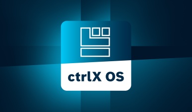 ctrlX OS App-Icon auf dunkelblauem Hintergrund.