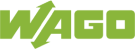 WAGO company logo in green font. The "W" and the "A" form arrows pointing in opposite directions.